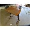 Image 1 : School Desk - Cast Base & Wood Top