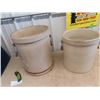Image 3 : (LP) 2 Medalta Crocks 1) 8 Gal w Crack & 1) 6 Gal - Both w Handles
