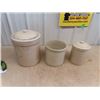 Image 3 : (LP) 3  Medalta Crocks 1) 3 Gal w Lid, 1) 2 Gal 1) 1 Gal w Lid