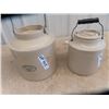 Image 2 : (LP) 2 Pickle Crocks 1) Labelled Medalta Both w Lids & Handles