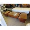 Image 1 : Teak 3 Pc Coffee & 2 End Tables- Coffee Table is 16"x 24" x 45", End Tables 18" x 30" x 20" All W Gl
