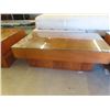 Image 2 : Teak 3 Pc Coffee & 2 End Tables- Coffee Table is 16"x 24" x 45", End Tables 18" x 30" x 20" All W Gl