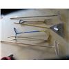 Image 1 : 6 Yard Tools - 3 Rakes, Garden Claw, Clipper, & Potato Fork