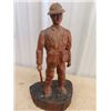 Image 2 : 3 Soapstone & Wood Hand Carved Folk Art Military Soldier - There is 1 Chip in the Helmet