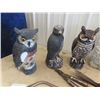 Image 2 : 3 Scare Owls, Pruners, Hedgers Trimmers, & Metal Ornament Birds
