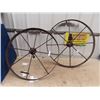 Image 1 : 2 Steel Wheels 32" RD & 2 Wagon Wheel Iron Only 41"
