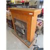 Image 2 : Oak Mantle w Elec FIreplace 49"H 49"W Depth of Base 14" - 16"