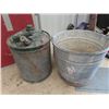 Image 2 : Metal Stop Sign, Military Gas Can, & Galv Pail & Gas Can