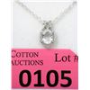 Image 1 : White Topaz & Diamond Sterling Silver Pendant