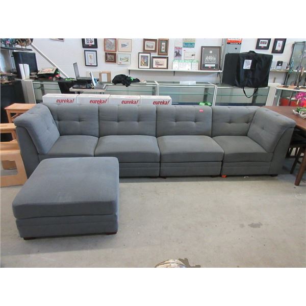 4 Piece Sectional Sofa with Large Ottoman