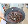 Image 1 : Vintage Wagon Wheel with Attached Rubber Tire
