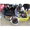 Image 1 : Crate, Bucket and Tote of Assorted Goods