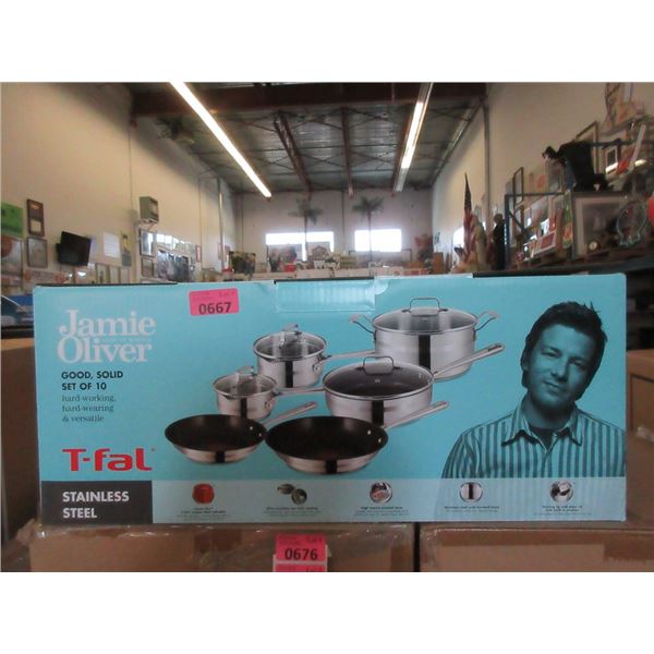 New Jamie Oliver T-Fal 10 Piece Cookware Set