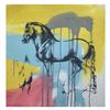 Image 1 : Gail Rodgers, "Leonardo's Horse" Hand Signed Original Hand Pulled Silkscreen Mixed Media on Canvas w