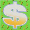 Image 2 : Steve Kaufman (1960-2010) "Dollar Sign (Green Bold)" Limited Edition Hand Pulled Silkscreen on Canva