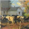 Image 2 : Dan Gerhartz, "Evening Holsteins" Framed Limited Edition, Numbered 44/195 and Hand Signed with Lette