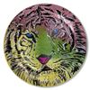Image 1 : Steve Kaufman (1960-2010) "Tiger" Hand Painted Plate, Hand Signed with Letter of Authenticity.