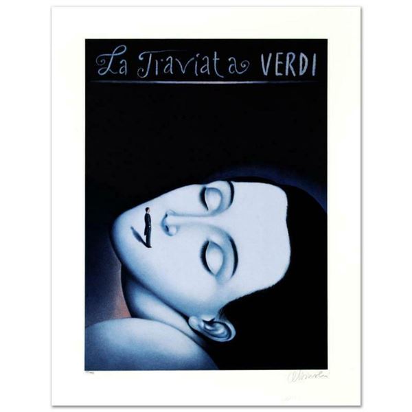 "La Traviata I" Limited Edition Lithograph by Rafal Olbinski, Numbered and Hand Signed with Certific