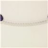 Image 3 : 14k White Gold 8 ctw 8 Station Amethyst by the Yard 20" Cable Link Chain Necklac