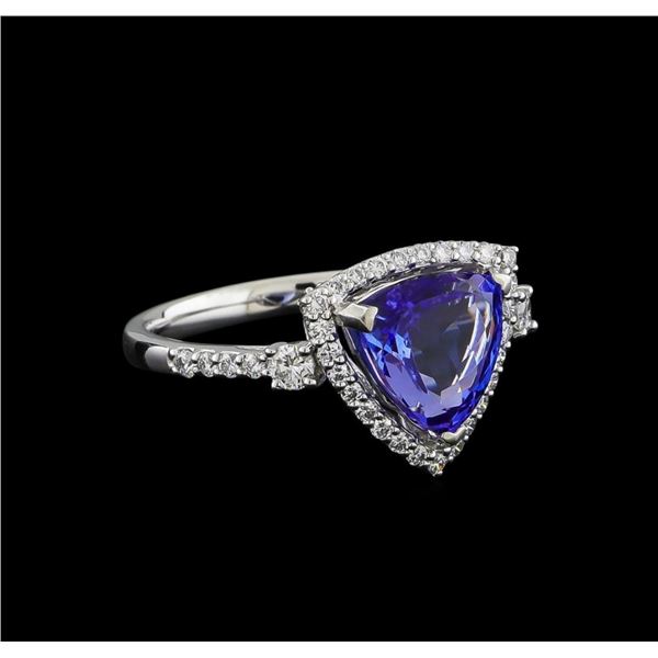 2.46 ctw Tanzanite and Diamond Ring - Platinum