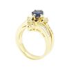 Image 4 : 1.53 ctw Oval Brilliant Blue Sapphire And Diamond Ring & Wedding Band - 14KT Yel