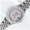 Image 2 : Rolex Ladies Stainless Steel Pink MOP Pyramid Diamond Datejust Wristwatch 26MM W