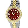 Image 2 : Rolex Mens 2 Tone Red VS 4 ctw Beadset Diamond Datejust Wristwatch with Rolex Bo