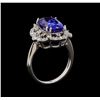 Image 4 : 14KT White Gold 4.71 ctw Tanzanite and Diamond Ring