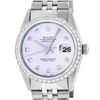 Image 1 : Rolex Mens Stainless Steel Purple Diamond 36MM Datejust Wristwatch Serviced Poli