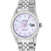 Image 2 : Rolex Mens Stainless Steel Purple Diamond 36MM Datejust Wristwatch Serviced Poli
