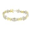 Image 1 : 14k Solid Two Tone Gold Diamond Drenched 3.29 ctw UNIQUE Alternating Link Bracel