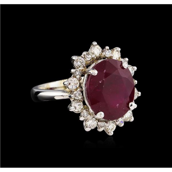 14KT White Gold 8.81 ctw Ruby and Diamond Ring