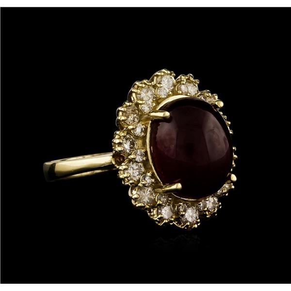 14KT Yellow Gold 7.61 ctw Ruby and Diamond Ring