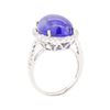 Image 4 : 13.60 ctw Tanzanite And Diamond Ring - 14KT White Gold