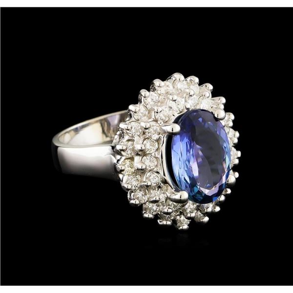 2.75 ctw Tanzanite and Diamond Ring - 14KT White Gold