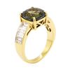 Image 4 : 6.62 ctw Square Cushion Mixed Color Change Sapphire And Emerald Cut Diamond Ring
