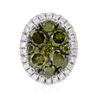 Image 1 : 14k White Gold 0.48CTW Diamond and Green Dia Pendant, (SI/H)