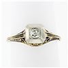Image 4 : Antique Edwardian 14K TT Gold 0.15 ctw Old Mine Diamond Filigree Engagement Ring