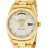 Image 1 : Rolex Mens 18K Yellow Gold Silver Diamond Quickset President Wristwatch With Rol