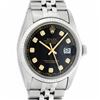 Image 1 : Rolex Mens Stainless Steel 36MM Black Diamond Datejust Wristwatch