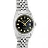 Image 2 : Rolex Mens Stainless Steel 36MM Black Diamond Datejust Wristwatch