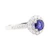 1.81 ctw Sapphire And Diamond Ring - 18KT White Gold