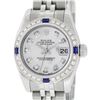 Image 1 : Rolex Ladies Stainless Steel Quickset Mother Of Pearl Diamond & Sapphire Datejus