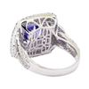Image 3 : 4.25 ctw Tanzanite and Diamond Ring - 14KT White Gold