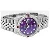 Image 3 : Rolex Mens Stainless Steel Diamond Lugs Purple Diamond & Ruby Datejust Wristwatc