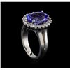 Image 4 : 4.25 ctw Tanzanite and Diamond Ring - 14KT White Gold