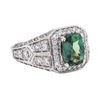 Image 1 : 3.36 ctw Rectangular Cushion Brilliant Alexandrite And Round Brilliant Cut Diamo