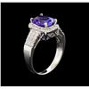 Image 4 : 14KT White Gold 2.08 ctw Tanzanite and Diamond Ring