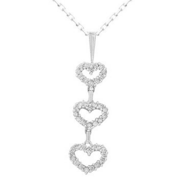 18k White Gold 0.49CTW Diamond Pendant, (SI2-SI3/H-I)