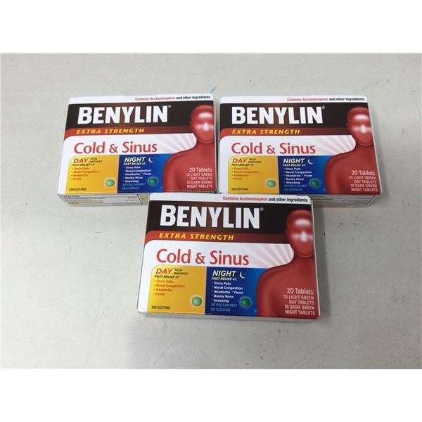Benylin Cold & Sinus Extra Strength (Lot Of 3)(10 Day Time + 10 Night Time)